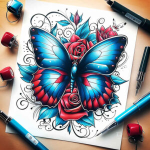 Motyle ćmy ważki - Free tattoo design ideas ai genereted - inkby.ai