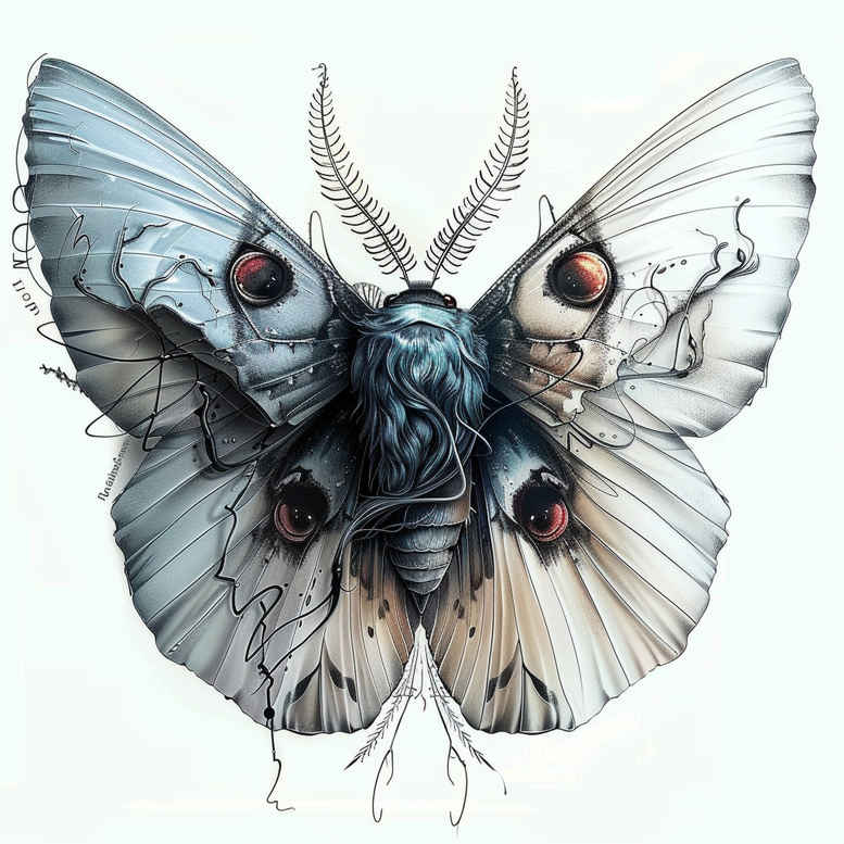Motyle ćmy ważki - Free tattoo design ideas ai genereted - inkby.ai