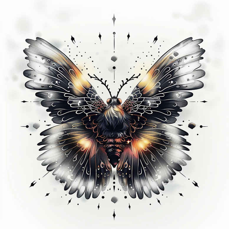 Motyle ćmy ważki - Free tattoo design ideas ai genereted - inkby.ai