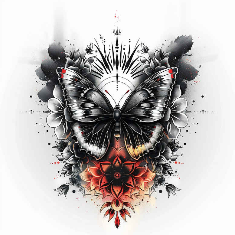 Motyle ćmy ważki - Free tattoo design ideas ai genereted - inkby.ai