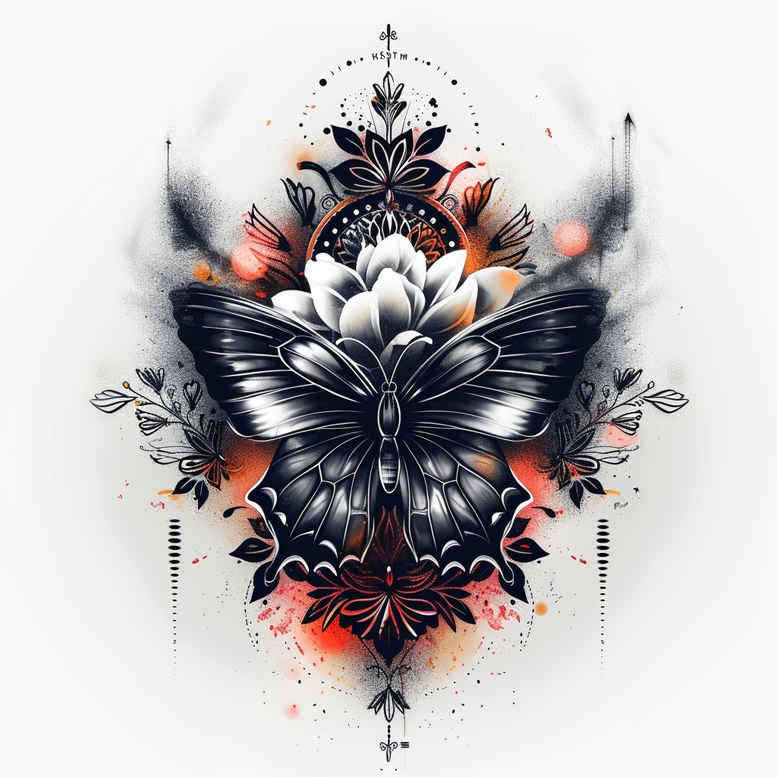 Motyle ćmy ważki - Free tattoo design ideas ai genereted - inkby.ai