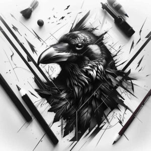 Kruki i wrony - Free tattoo design ideas ai genereted - inkby.ai