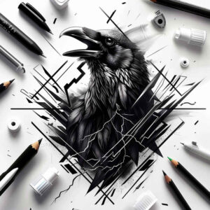 Kruki i wrony - Free tattoo design ideas ai genereted - inkby.ai