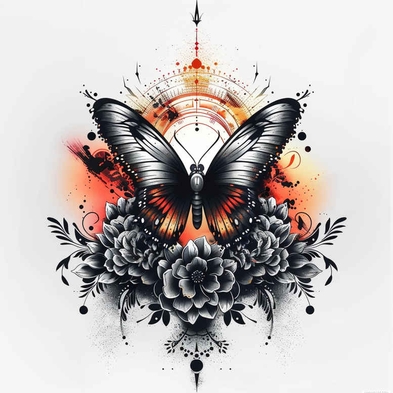 Motyle ćmy ważki - Free tattoo design ideas ai genereted - inkby.ai