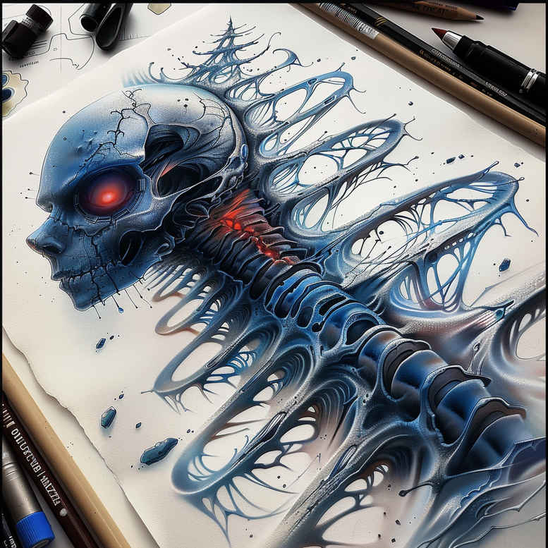 Biomechanika - Free tattoo design ideas ai genereted - inkby.ai