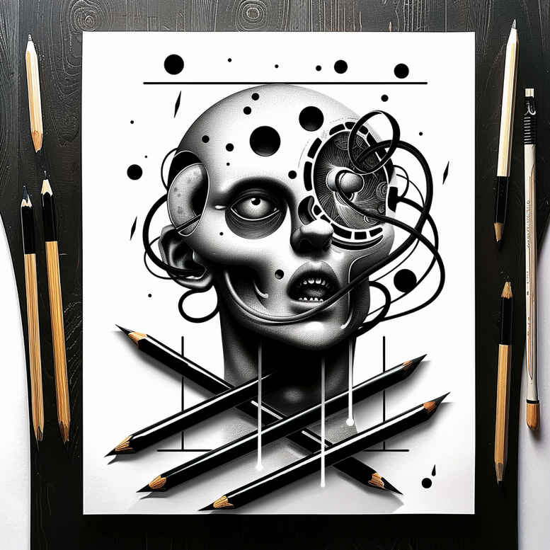 Surrealistyczne postacie - Free tattoo design ideas ai genereted - inkby.ai