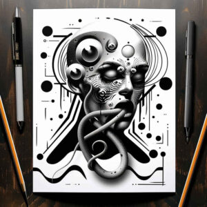 Surrealistyczne postacie - Free tattoo design ideas ai genereted - inkby.ai