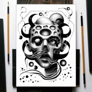 Surrealistyczne postacie - Free tattoo design ideas ai genereted - inkby.ai