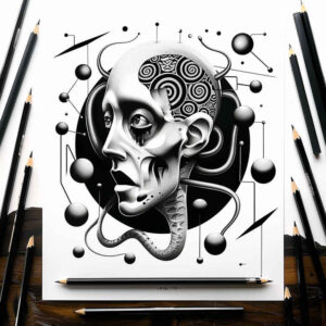 Surrealistyczne postacie - Free tattoo design ideas ai genereted - inkby.ai