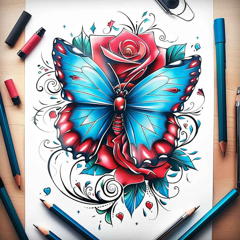 Motyle ćmy ważki - Free tattoo design ideas ai genereted - inkby.ai