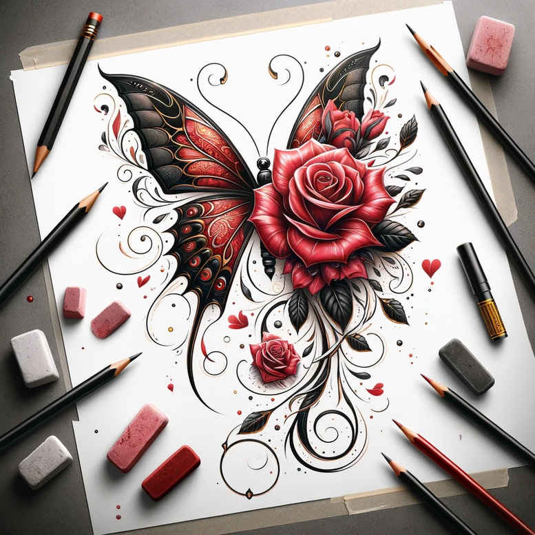 Motyle ćmy ważki - Free tattoo design ideas ai genereted - inkby.ai