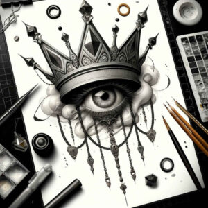Korony i diamenty - Free tattoo design ideas ai genereted - inkby.ai