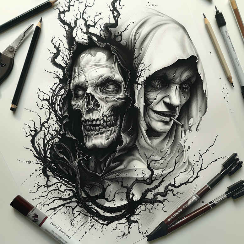 Inne mroczne - Free tattoo design ideas ai genereted - inkby.ai