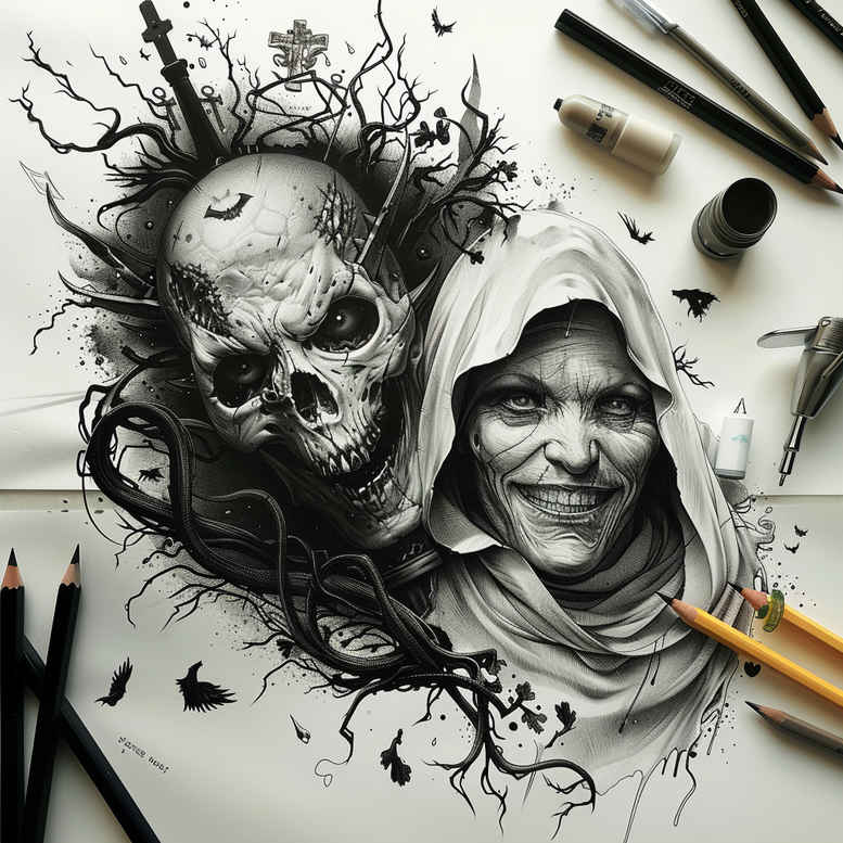 Inne mroczne - Free tattoo design ideas ai genereted - inkby.ai