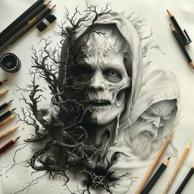 Inne mroczne - Free tattoo design ideas ai genereted - inkby.ai
