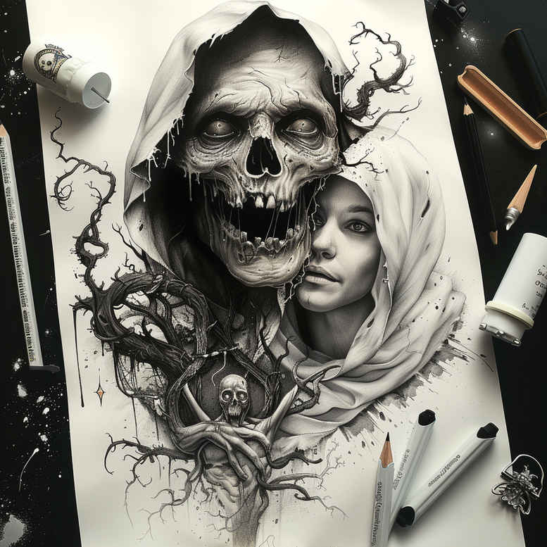 Inne mroczne - Free tattoo design ideas ai genereted - inkby.ai