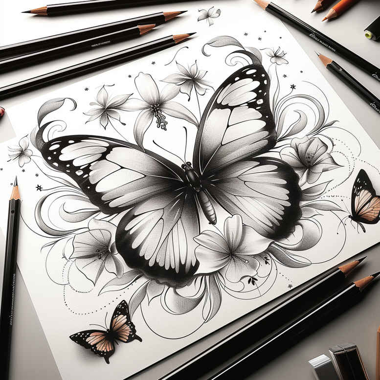 Motyle ćmy ważki - Free tattoo design ideas ai genereted - inkby.ai