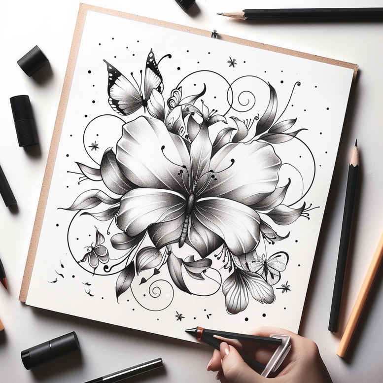 Motyle ćmy ważki - Free tattoo design ideas ai genereted - inkby.ai