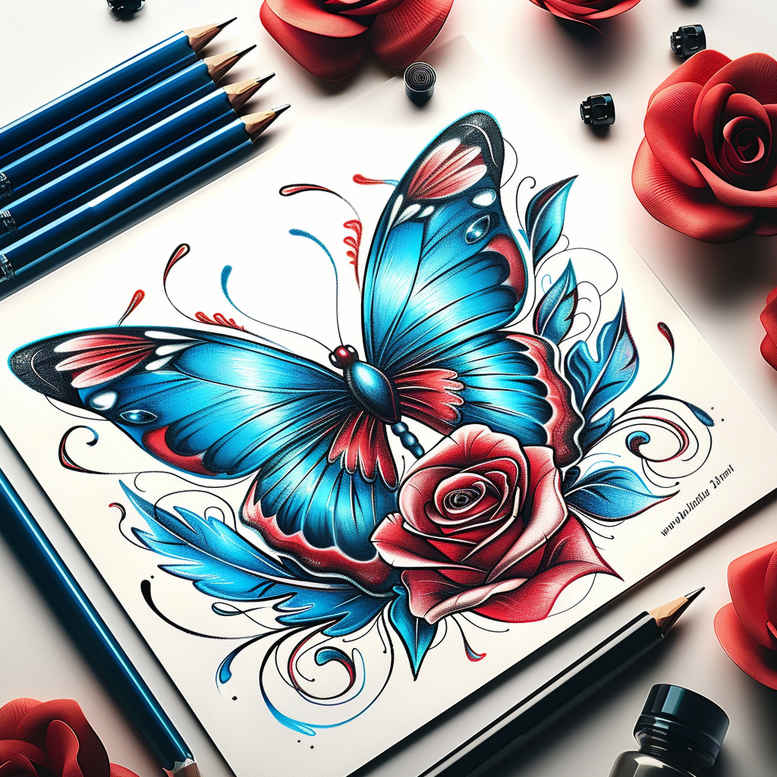 Motyle ćmy ważki - Free tattoo design ideas ai genereted - inkby.ai