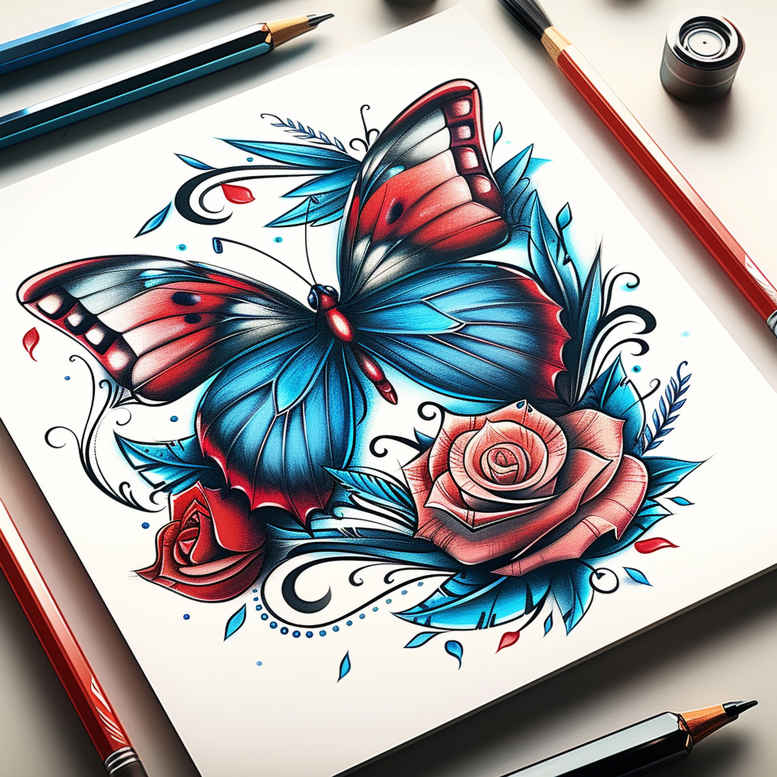 Motyle ćmy ważki - Free tattoo design ideas ai genereted - inkby.ai