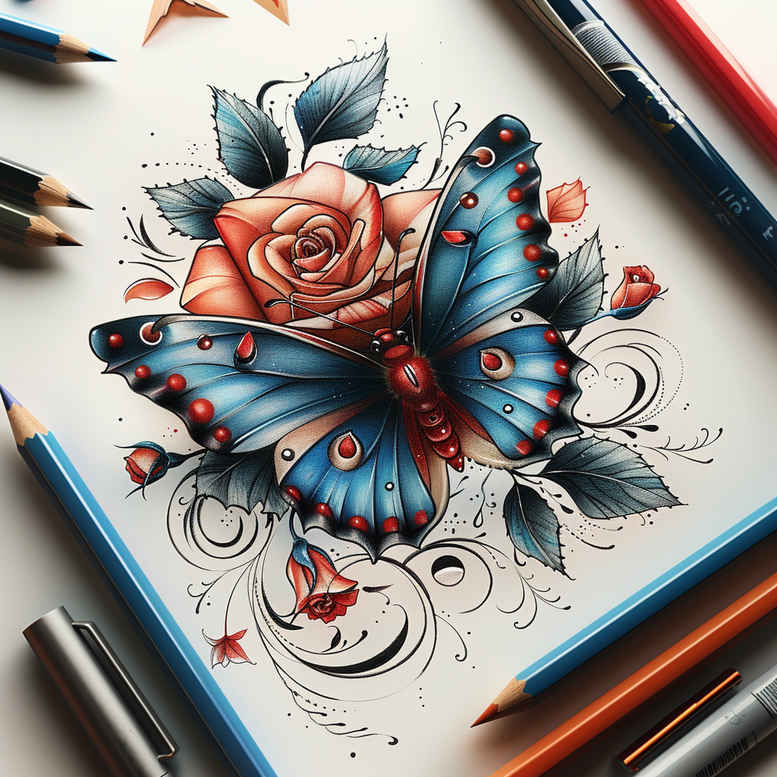 Motyle ćmy ważki - Free tattoo design ideas ai genereted - inkby.ai