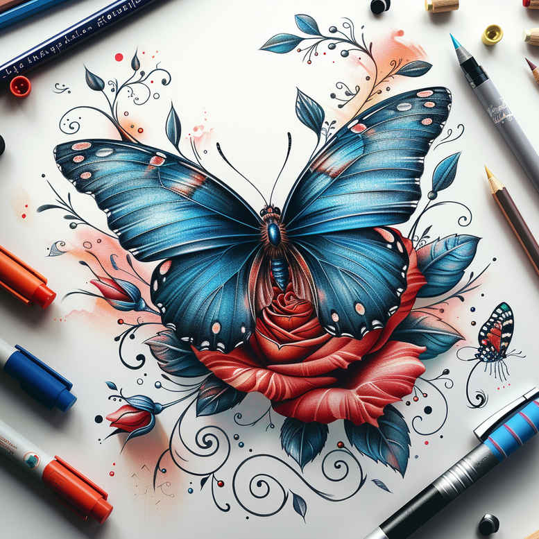 Motyle ćmy ważki - Free tattoo design ideas ai genereted - inkby.ai