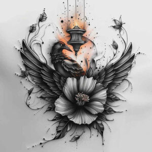 Kruki i wrony - Free tattoo design ideas ai genereted - inkby.ai