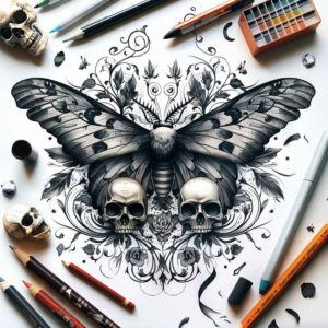 Motyle ćmy ważki - Free tattoo design ideas ai genereted - inkby.ai