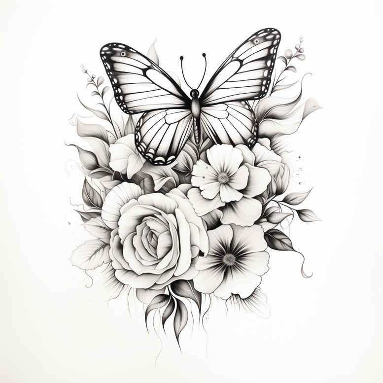Motyle ćmy ważki - Free tattoo design ideas ai genereted - inkby.ai