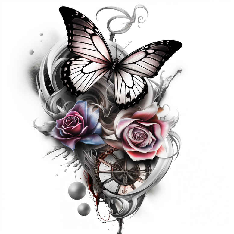 Motyle ćmy ważki - Free tattoo design ideas ai genereted - inkby.ai