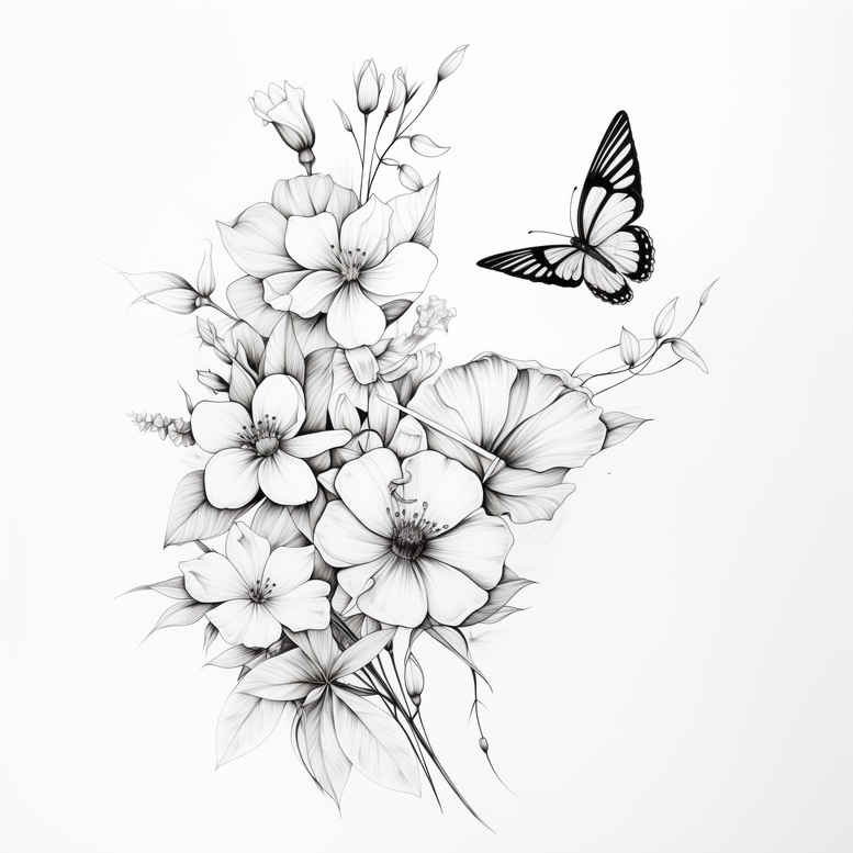 Motyle ćmy ważki - Free tattoo design ideas ai genereted - inkby.ai
