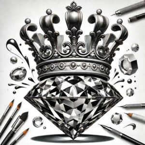 Korony i diamenty - Free tattoo design ideas ai genereted - inkby.ai