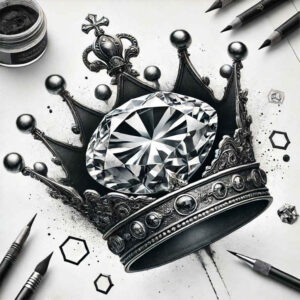 Korony i diamenty - Free tattoo design ideas ai genereted - inkby.ai