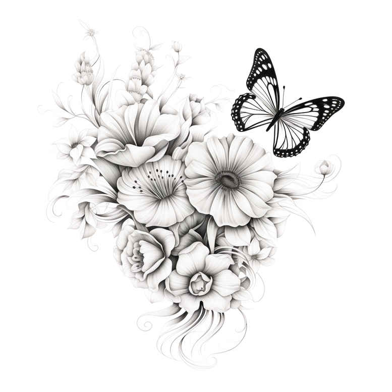 Motyle ćmy ważki - Free tattoo design ideas ai genereted - inkby.ai