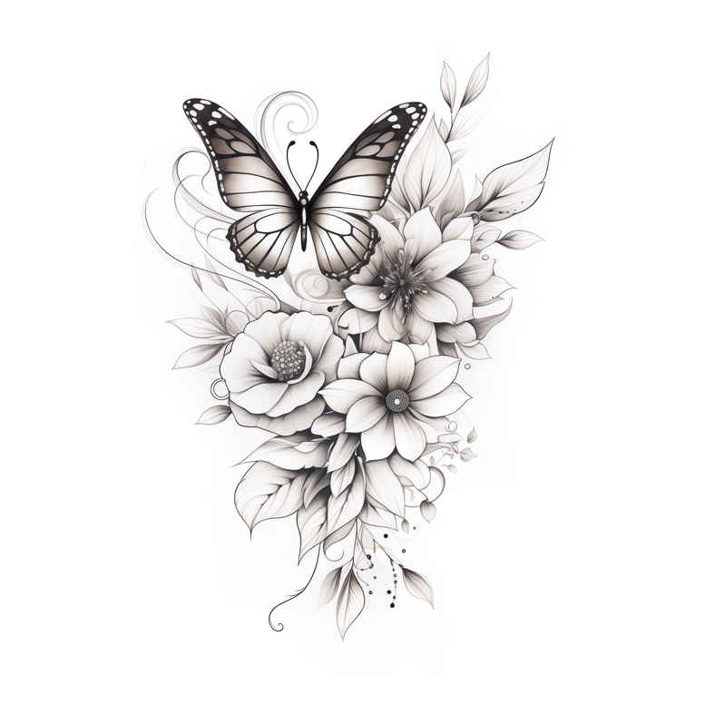 Motyle ćmy ważki - Free tattoo design ideas ai genereted - inkby.ai