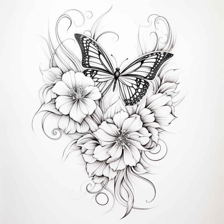 Motyle ćmy ważki - Free tattoo design ideas ai genereted - inkby.ai