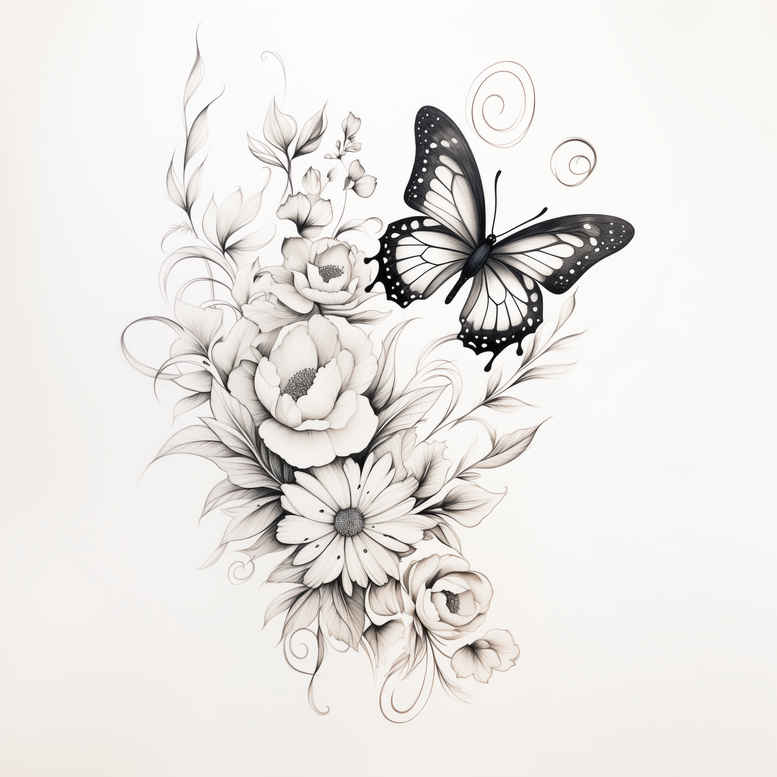 Motyle ćmy ważki - Free tattoo design ideas ai genereted - inkby.ai