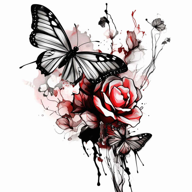 Motyle ćmy ważki - Free tattoo design ideas ai genereted - inkby.ai