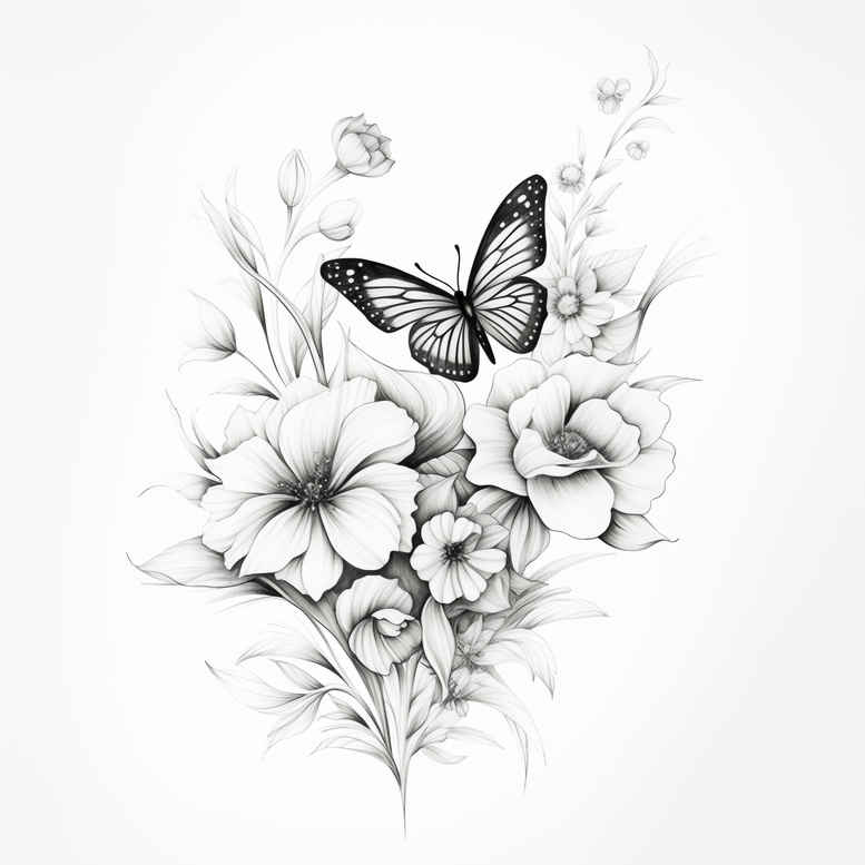 Motyle ćmy ważki - Free tattoo design ideas ai genereted - inkby.ai