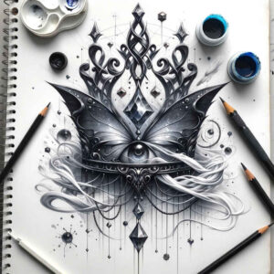 Korony i diamenty - Free tattoo design ideas ai genereted - inkby.ai