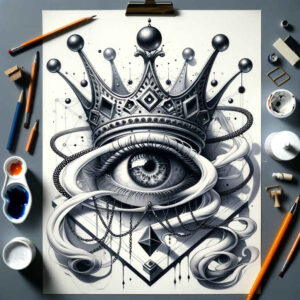 Korony i diamenty - Free tattoo design ideas ai genereted - inkby.ai