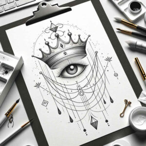 Korony i diamenty - Free tattoo design ideas ai genereted - inkby.ai