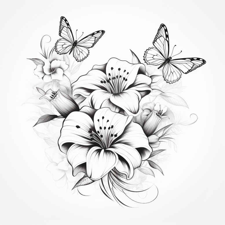 Motyle ćmy ważki - Free tattoo design ideas ai genereted - inkby.ai