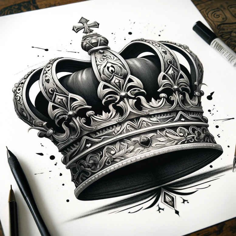 Korony i diamenty - Free tattoo design ideas ai genereted - inkby.ai