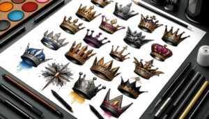 Korony i diamenty - Free tattoo design ideas ai genereted - inkby.ai