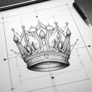 Korony i diamenty - Free tattoo design ideas ai genereted - inkby.ai