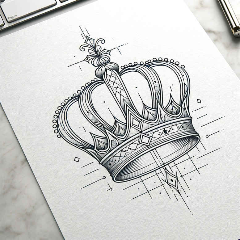 Korony i diamenty - Free tattoo design ideas ai genereted - inkby.ai