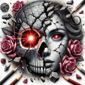 Surrealistyczne postacie - Free tattoo design ideas ai genereted - inkby.ai