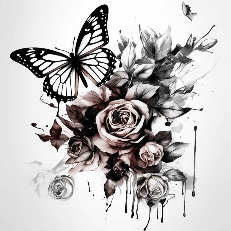 Motyle ćmy ważki - Free tattoo design ideas ai genereted - inkby.ai