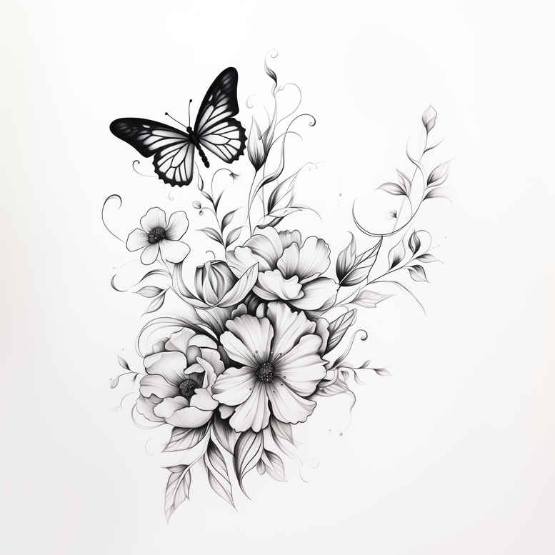 Motyle ćmy ważki - Free tattoo design ideas ai genereted - inkby.ai